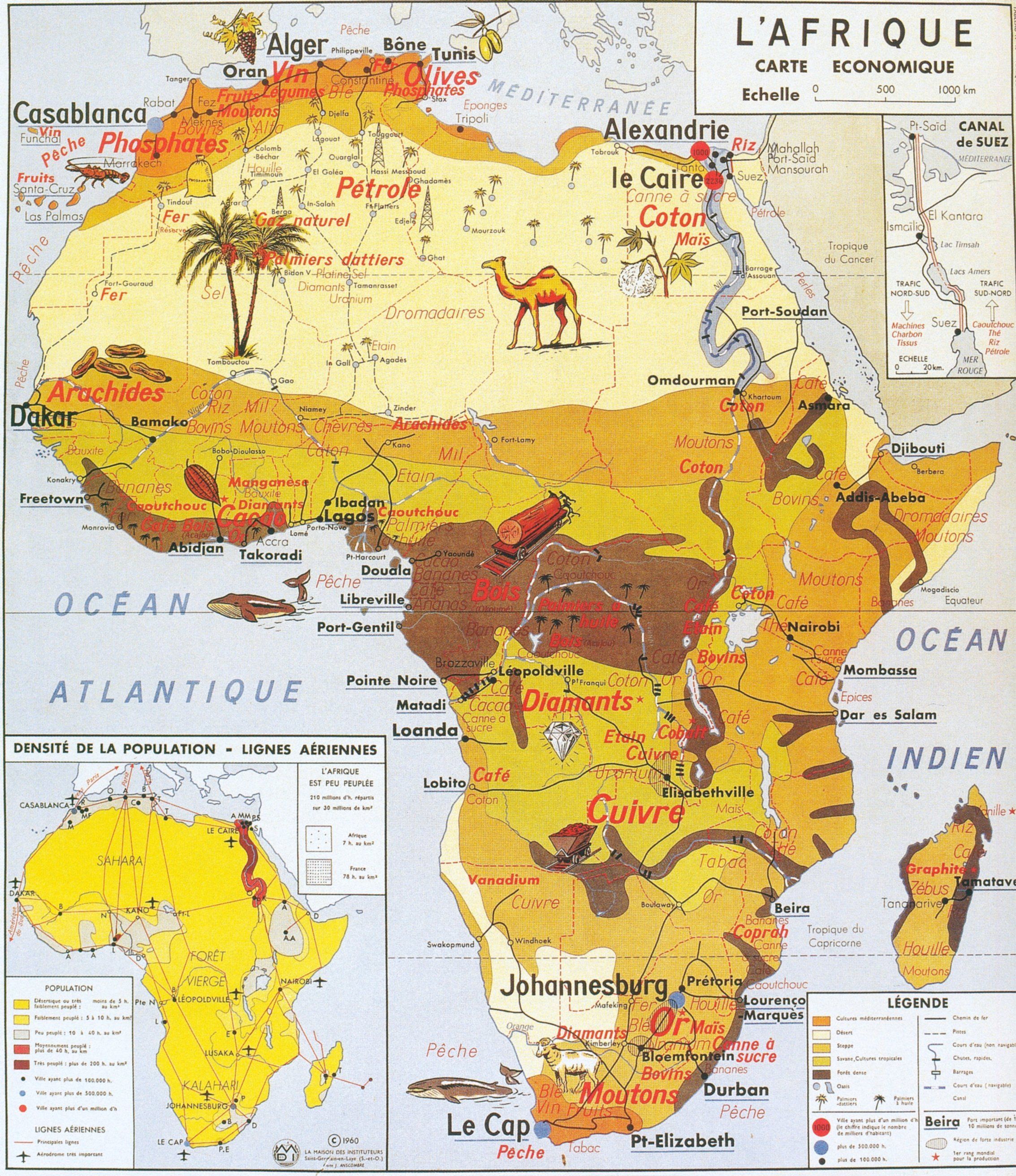 Carte économique de l'Afrique